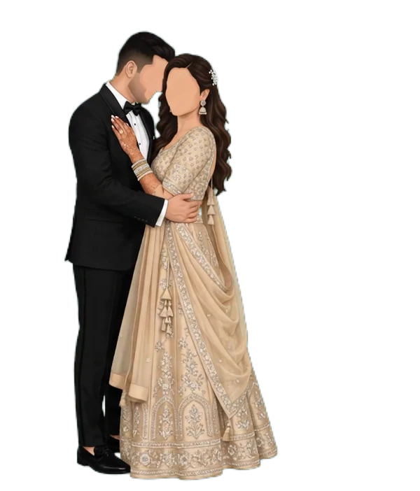 Illustration of Amit and Sakshi
